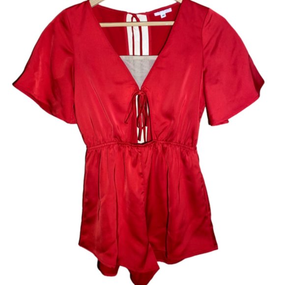 Other | Dance Costume Red Silk Romper 
